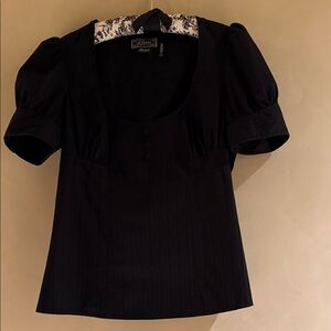 Black Victorian Style Blouse by Guess size L
